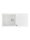 GraniteQ Evan 146 XL Drop-In Kitchen Sink Made of Liquid Granite L100xW50cm White