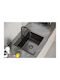 GraniteQ Luke 100 Eingebauter Küchenspüle aus Flüssigem Granit M50xP45cm Graue