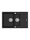 Concept Drop-In Kitchen Sink from Liquid Granite M80xP50cm Black