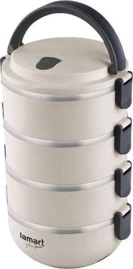 Lamart Recipient pentru alimente din silicon termos alb 2.4lt