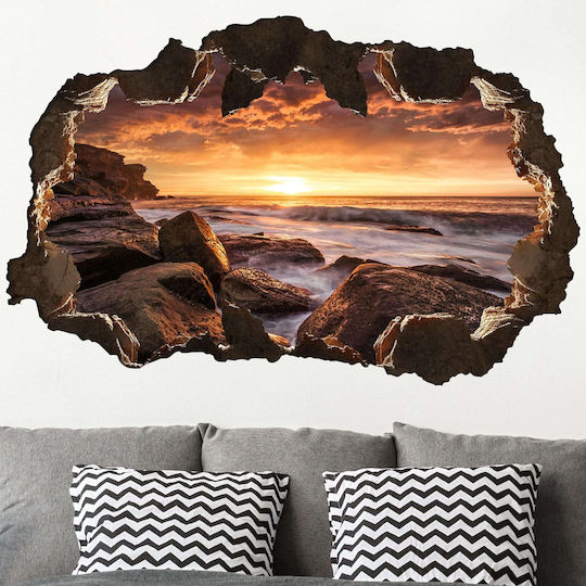Dreidimensionales Wandsticker Sonnenuntergang am Kap 60x90cm