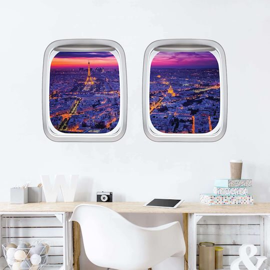 Dreidimensionales Wandsticker Paris View By Night 60x95cm