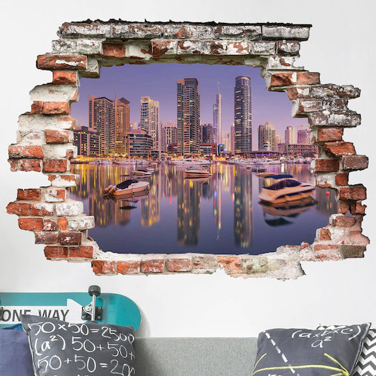 Autocolant 3D De Perete Vedere Dubai 90x120cm