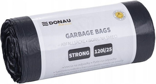 Donau Reinforced Trash Bags Capacity 120lt 109x69cm 25pcs Black