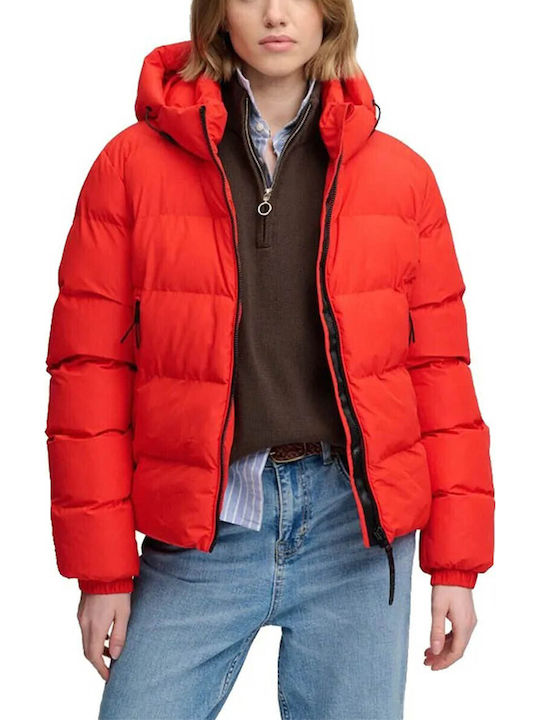 Superdry Γυναικείο Μπουφάν για Χειμώνα Κόκκινο