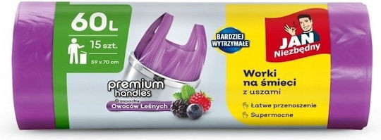 Staples Sacuri De Gunoi Parfumate Pentru Grădină Capacitate 60lt Cu Mânere 15 Bucăți Violete