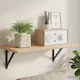 vidaXL Heavy-Duty Shelf Brackets Made of Stainless Steel in Brown Colour 210x210mm 2 Pieces 42038928