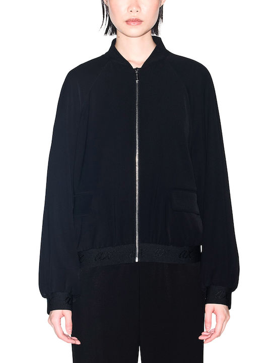 Long Women's Bomber Jacket Black