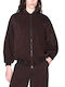 Long Women's Bomber Jacket Brown
