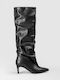Damenstiefel mit Mittelhohem Absatz Schwarz