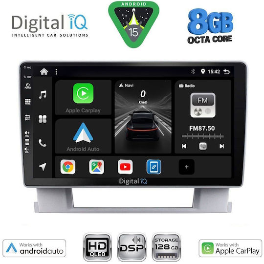 Digital IQ Автомобилна Аудио Система за Opel Astra (Bluetooth/USB/Wi-Fi/GPS/Apple CarPlay/Android Auto/CD) с Touch Screen 9"