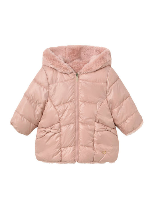 Mayoral Kids Coat Short Pink