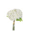 MSA Hortensie Blumenstrauß Weiß X 5 Real Touch Blumen 30cm Synthetic