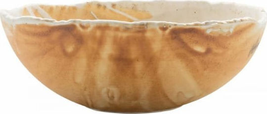 Verlo Round Porcelain Beige Serving Bowl with Diameter 21cm