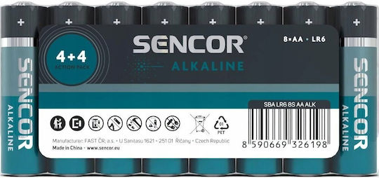 Sencor Duracell Alkaline-Batterien AA 1,5V Verpackung 8 Stück