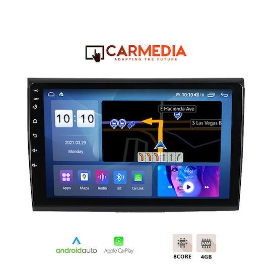 Carmedia Ηχοσύστημα Αυτοκινήτου για Fiat Bravo 2007-2019 (Bluetooth/USB/WiFi/GPS/Apple-Carplay/Android-Auto) με Οθόνη Αφής 9"