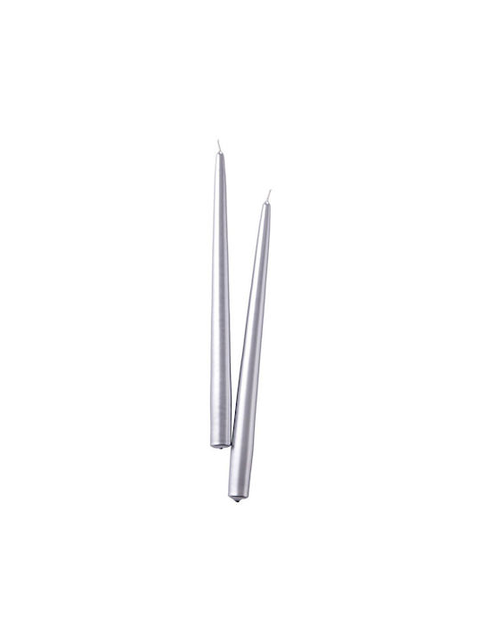 Butlers Dekoratives Kerze Twin Flame Kegel Silb...