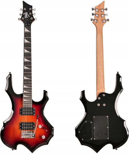 V-tone Electric Guitar Set with HH Pickups Arrangement Black with Case