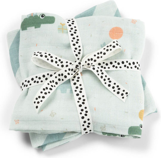 Done by Deer Muslin Swaddle Blankets Blue 65x65cm 2pcs Done by Deer Muslin Swaddle Blankets Blue 65x65cm 2pcs