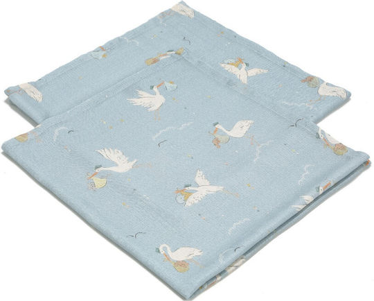La Millou Muslin Blue Swaddle Blankets 70x70cm 2 Pieces
