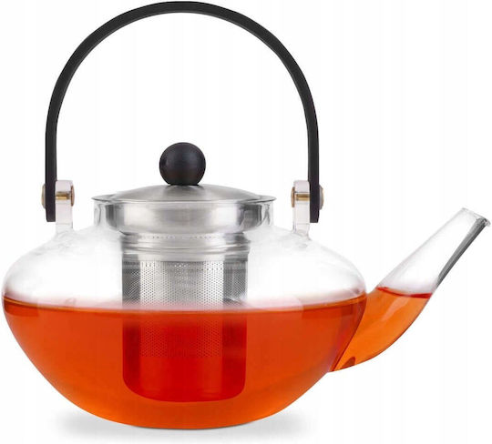 Vialli Design Стъклена чайник с филтър Сребриста 800ml