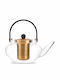 Vialli Design Стъклена чайник с филтър Златиста 800ml