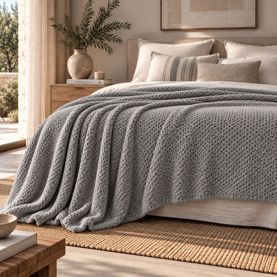 My Home Luxury Blanket Fleece Super Double 220x240cm Dark Grey