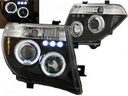Μπροστινά Φανάρια Set Nissan Navara D40 05-10 Angel Eyes & Led Μαύρα H1/h1 Manual Junyan Μπροστινά Φανάρια Set Nissan Navara D40 05-10 Angel Eyes & Led Μαύρα H1/h1 Manual Junyan