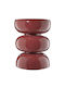 Rundes Beistelltisch Rot/Braun Rote Keramik Durchmesser 35cm x Höhe 45cm M35xT35xH45cm