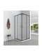 Aptel Καμπίνα Ντουζιέρας με Συρόμενη Πόρτα 90x185cm Clear Glass Black Matt