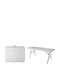 Plastic Foldable Outdoor Table with Metal Frame White 180x74x74cm