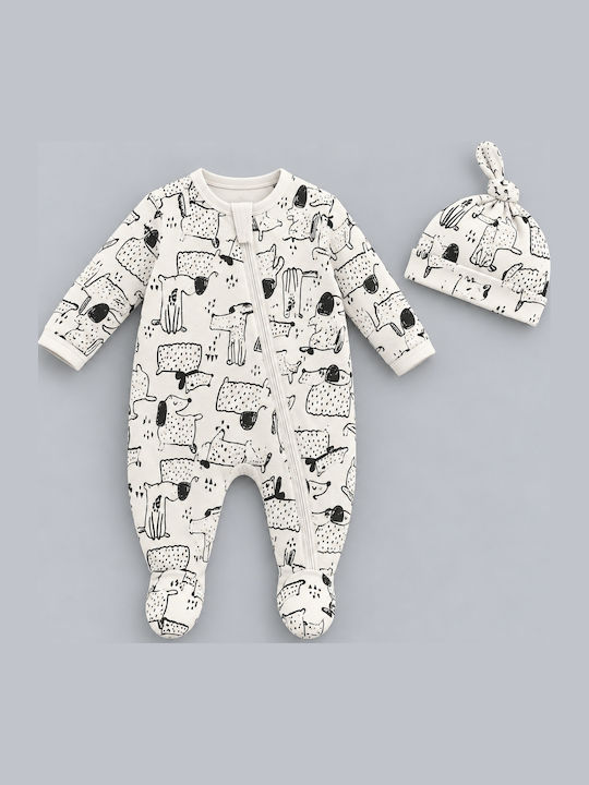 Serafino Set Onesie With Cap White Serafino Set Onesie With Cap White