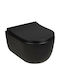 Wall-Mounted Toilet Rimless with Duroplast Cover Black 5902273252610
