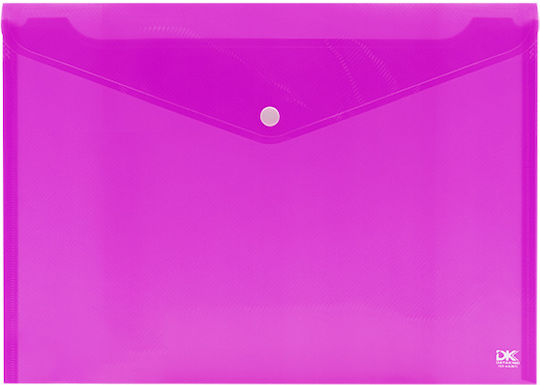 Data King Transparent File Folder with Button for A4 Paper Purple 12 Pieces