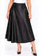 Leather Maxi Skirt Black WH-17640-27SK-Black