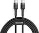 Baseus Cafule Braided USB 2.0 Cable USB-C Male - USB-C 60W Black 2m CATKLF-GG1
