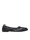 Leder Damen Ballerinas Schwarze