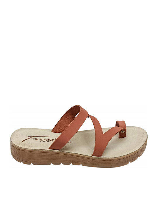 Sandale Casual Damă Din Piele Tabac Maro