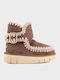 Eskimo Leather Women's Ankle Boots with Platform Brown