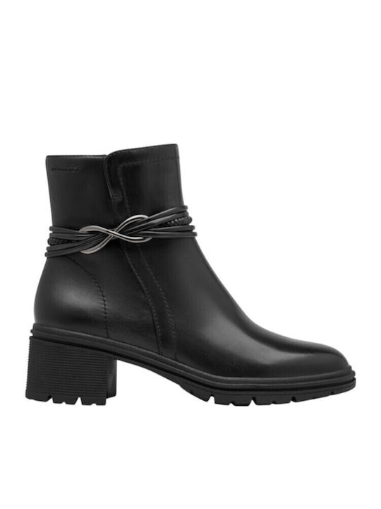 Tamaris Leder Damen Stiefeletten Schwarz