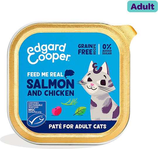 Edgard Cooper Wet Food for Adult Cats with Salmon and Chicken 85gr