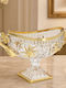 Keskor Keskor Dekorative Schale Glas Gold 35x15x22cm
