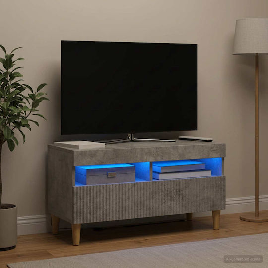 Dulap pentru televizor cu iluminare LED Gri Beton L81xA35xÎ43cm