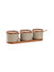 DKD Home Decor Set De 3 Boluri De Zahăr Canistră De Servire Din Porțelan Bej 3 Bucăți