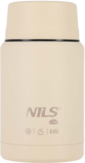 Nils Thermos Bottle Stainless Steel 550ml Beige Lunch Thermos Nils Camp