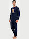 Nina Club Winter Men's Cotton Pyjamas Blue