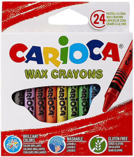 Carioca Крайон Керено Пастели 24 Цвята Blister Wax 6 Броя