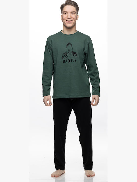 Galaxy Winter Men's Pyjamas Green