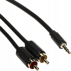Unitek 3.5mm Jack Cable 3.5mm Male - 2x RCA Male Black 10m With Gold Plated Terminals C19024BK01 Unitek 3.5mm Jack Cable 3.5mm Male - 2x RCA Male Black 10m With Gold Plated Terminals C19024BK01