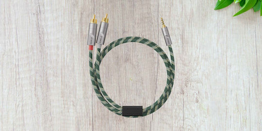 Fiio Аудио кабел 3.5 мм мъжки - 2x RCA мъжки Черен 1m